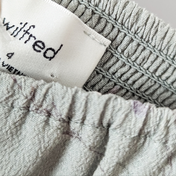 WILFRED Mini  Bellow Dress Sage Frost Green Floral 4 Small Bustier Style Aritzia - Picture 11 of 12